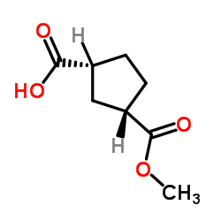 (1R,3S)-rel-3-(Methoxycarbonyl)cyclopentanecarboxylic acid Structure