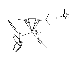 [Ru(η6-p-cymene)Cl(CH3CN)(PPh3)]BF4 Structure