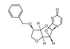 2,2'-anhydro-1-(3,6-anhydro-5-O-benzyl-β-D-mannofuranosyl)-2-hydroxy-(1H)-pyrimidin-4-one Structure