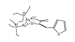bis(triethylphosphine)digold(I) 3-(2-thienyl)-2-sulfanylpropenoate Structure