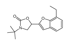 rac-3-叔丁基-5-(7-乙基-2-苯并呋喃基)-2-恶唑烷酮结构式