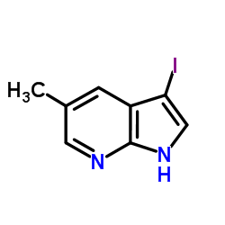 3-碘-5-甲基-1H-吡咯并[2,3-b]吡啶结构式