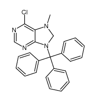 6-chloro-7,8-dihydro-7-methyl-9-tritylpurine结构式
