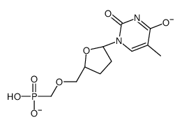 5-methyl-1-[(2R,5S)-5-(phosphonatomethoxymethyl)oxolan-2-yl]pyrimidine-2,4-dione Structure
