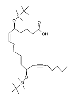 (5S,6Z,8E,10E,12R)-5,12-bis((tert-butyldimethylsilyl)oxy)icosa-6,8,10-trien-14-ynoic acid结构式