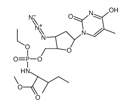 methyl (2S,3S)-2-[[[(2S,3S,5R)-3-azido-5-(5-methyl-2,4-dioxopyrimidin-1-yl)oxolan-2-yl]methoxy-ethoxyphosphoryl]amino]-3-methylpentanoate Structure