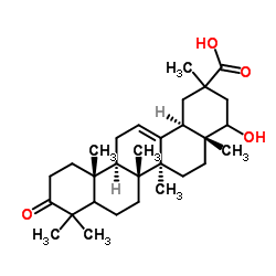 22-Hydroxy-3-oxoolean-12-en-29-oic acid Structure