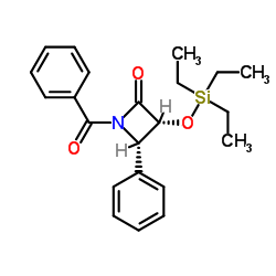 (3R,4S)-1-苯甲酰-3-[(三乙基硅)氧基]-4-苯基-2-氮杂环丁酮结构式