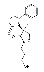 (+)-(2S)-N-(3'-Hydroxypropyl)-3-hydroxy-2-methyl-2-[(4S)-2-oxo-4-phenyl-1,3-oxazolidin-3-yl]propionamide Structure