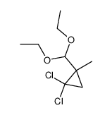 2,2-dichloro-1-methylcyclopropanecarbaldehyde diethyl acetal Structure