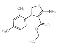 2-氨基-4-(2,4-二甲基苯基)噻吩-3-羧酸乙酯结构式