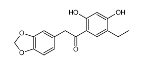 2-(1,3-苯并二氧代l-5-基)-1-(5-乙基-2,4-二羟基苯基)乙酮结构式