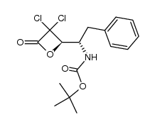 tert-butyl ((S)-1-((R)-3,3-dichloro-4-oxooxetan-2-yl)-2-phenylethyl)carbamate结构式