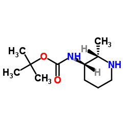 N-[(2S,3S)-2-甲基哌啶-3-基]氨基甲酸叔丁酯结构式