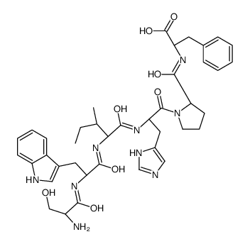 (2S)-2-[[(2S)-1-[(2S)-2-[[(2S,3S)-2-[[(2S)-2-[[(2S)-2-amino-3-hydroxypropanoyl]amino]-3-(1H-indol-3-yl)propanoyl]amino]-3-methylpentanoyl]amino]-3-(1H-imidazol-5-yl)propanoyl]pyrrolidine-2-carbonyl]amino]-3-phenylpropanoic acid Structure