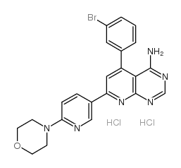 4-AMINO-5-(3-BROMOPHENYL)-7-(6-MORPHOLINO-PYRIDIN-3-YL)PYRIDO[2,3-D]PYRIMIDINE DIHYDROCHLORIDE structure