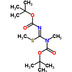 N-[(1Z)-{[(叔丁氧基)羰基]亚氨基}(甲硫基)甲基]-N-甲基氨基甲酸叔丁酯结构式