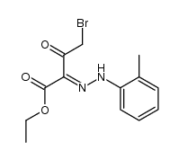 4-bromo-3-oxo-2-o-tolylhydrazono-butyric acid ethyl ester Structure