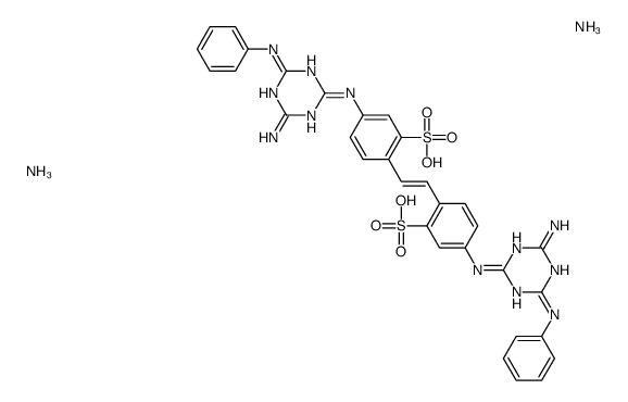 diammonium 4,4'-bis[(4-amino-6-anilino-1,3,5-triazin-2-yl)amino]stilbene-2,2'-disulphonate Structure