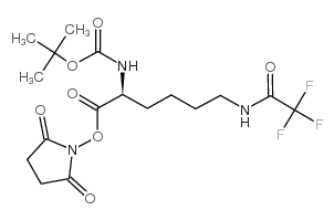 2,5-二氧代-1-吡咯烷基N2-{[(2-甲基-2-丙基)氧基]羰基}-N6-(三氟乙酰基)赖氨酸酯结构式