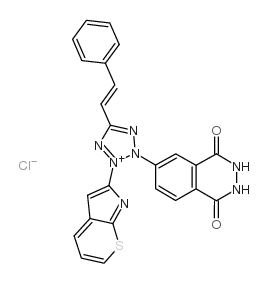 氯化-2-(2ˊ-苯并噻唑基)-5-苯乙烯基-3-(4ˊ-苯甲酰肼基)四氮唑结构式