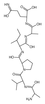 (2S)-5-amino-2-[[(2S)-2-[[(2S,3S)-2-[[(2S)-1-[(2S)-2-[[(2S)-2-aminopropanoyl]amino]-3-methylbutanoyl]pyrrolidine-2-carbonyl]amino]-3-methylpentanoyl]amino]propanoyl]amino]-5-oxopentanoic acid结构式