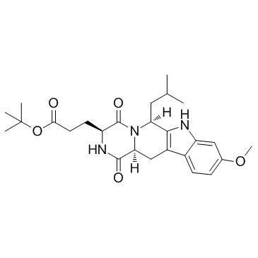 (3S,6S,12aS)-1,2,3,4,6,7,12,12a-八氢-9-甲氧基-6-(2-甲基丙基)-1,4-二氧代吡嗪并[1',2':1,6]吡啶并[3,4-b]吲哚-3-丙酸叔丁酯结构式