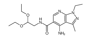 4-amino-1-ethyl-3-methyl-1H-pyrazolo[3,4-b]pyridine-5-carboxylic acid 2,2-diethoxy-ethylamide Structure
