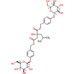 1,4-二[4-(葡萄糖氧)苄基]-2-异丁基苹果酸酯结构式