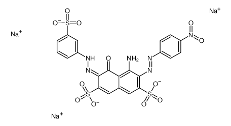 trisodium 4-amino-5-hydroxy-3-[(4-nitrophenyl)azo]-6-[(3-sulphonatophenyl)azo]naphthalene-2,7-disulphonate结构式