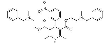 bis[2-[benzyl(methyl)amino]ethyl] 2,6-dimethyl-4-(3-nitrophenyl)-1,4-dihydropyridine-3,5-dicarboxylate结构式