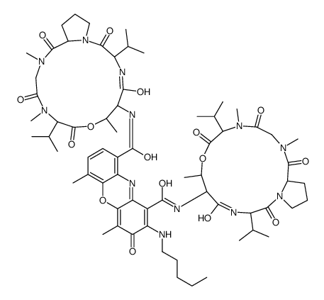 4,6-dimethyl-3-oxo-2-(pentylamino)-1-N,9-N-bis[7,11,14-trimethyl-2,5,9,12,15-pentaoxo-3,10-di(propan-2-yl)-8-oxa-1,4,11,14-tetrazabicyclo[14.3.0]nonadecan-6-yl]phenoxazine-1,9-dicarboxamide Structure
