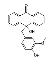 10-hydroxy-10-(4-hydroxy-3-methoxyphenylmethyl)-9(10H)anthracenone结构式