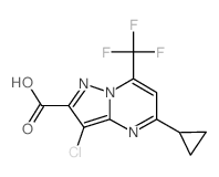 3-氯-5-环丙基-7-(三氟甲基)吡唑并[1,5-a]嘧啶-2-羧酸结构式