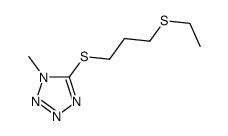 1H-Tetrazole, 5-((3-(ethylthio)propyl)thio)-1-methyl-结构式