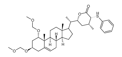 (4R,6R)-6-((1S)-1-((1S,3R,8S,9S,10R,13S,14S)-1,3-bis(methoxymethoxy)-10,13-dimethyl-2,3,4,7,8,9,10,11,12,13,14,15,16,17-tetradecahydro-1H-cyclopenta[a]phenanthren-17-yl)ethyl)-4-methyl-3-(phenylthio)tetrahydro-2H-pyran-2-one结构式