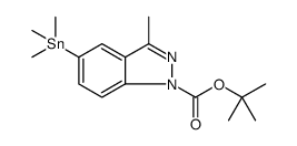 1H-Indazole-1-carboxylic acid, 3-methyl-5-(trimethylstannyl)-, 1,1-dimethylethyl ester Structure