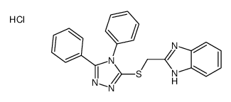 2-[(4,5-diphenyl-1,2,4-triazol-3-yl)sulfanylmethyl]-1H-benzimidazol-3-ium,chloride Structure