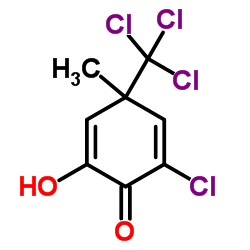 2-Chloro-6-hydroxy-4-methyl-4-(trichloromethyl)-2,5-cyclohexadien-1-one Structure