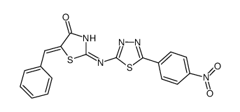 5-benzylidene-2-[{5-(4-nitrophenyl)-[1,3,4]-thiadiazol-2-yl}imino]-1,3-thiazolidin-4-one结构式