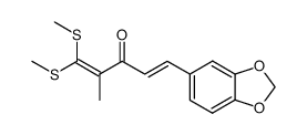 (E)-5-Benzo[1,3]dioxol-5-yl-2-methyl-1,1-bis-methylsulfanyl-penta-1,4-dien-3-one Structure