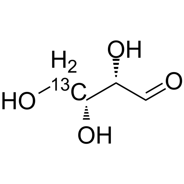 (2S,3R)-2,3,4-Trihydroxybutanal-13C-2结构式
