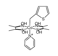 Co(ONC(CH3)C(CH3)NOH)2(pyridine)(2-thienylmethyl)结构式