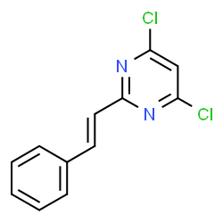 (E)-4,6-二氯-2-苯乙烯基嘧啶结构式