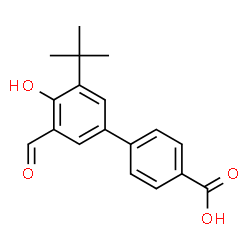 3'-(叔丁基)-5'-甲酰基-4'-羟基联苯-4-羧酸结构式