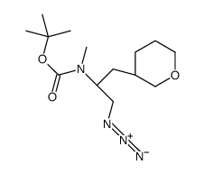 2-Methyl-2-propanyl {(2S)-1-azido-3-[(3R)-tetrahydro-2H-pyran-3-y l]-2-propanyl}methylcarbamate结构式