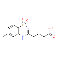 6-Methyl-2H-1,2,4-benzothiadiazine-3-butanoic acid 1,1-dioxide结构式
