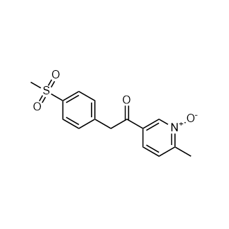 2-甲基-5-(2-(4-(甲基磺酰基)苯基)乙酰基)吡啶1-氧化物(依托考昔杂质)结构式