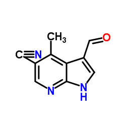 3-Formyl-4-methyl-1H-pyrrolo[2,3-b]pyridine-5-carbonitrile结构式