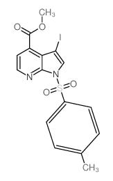 3-碘-1-甲苯磺酰-1H-吡咯并[2,3-b]吡啶-4-羧酸甲酯结构式